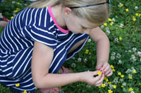 Picture of a child picking flowers