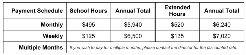 Tuition for 2015 2016 School Year